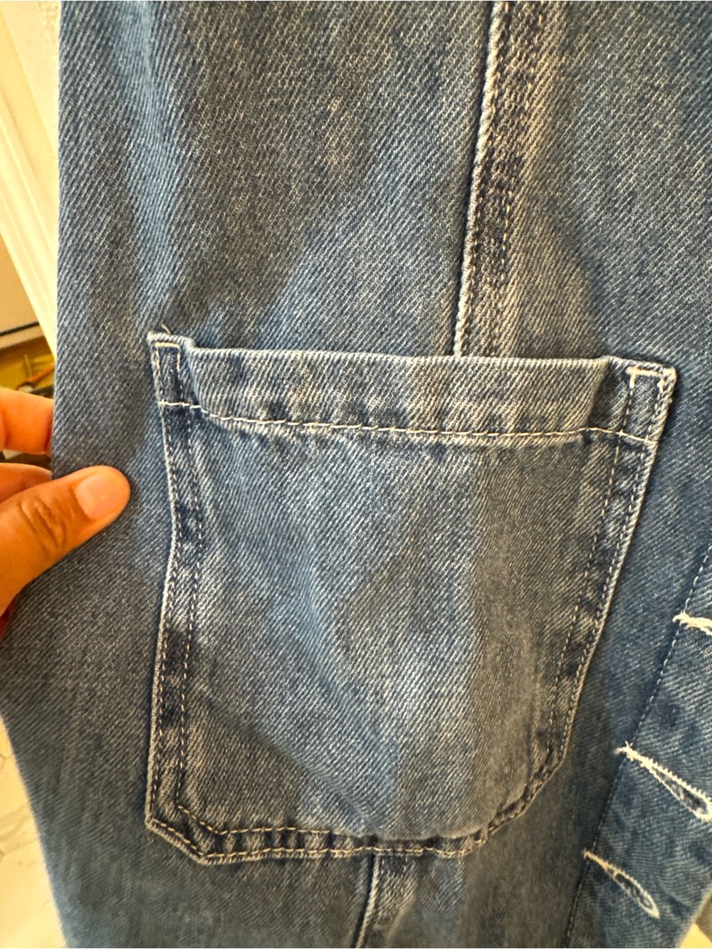 Marine Layer Daisy Mini Denim Button-Front 100% Cotton size XS Pockets - Picture 11 of 15